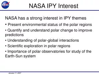NASA IPY Interest