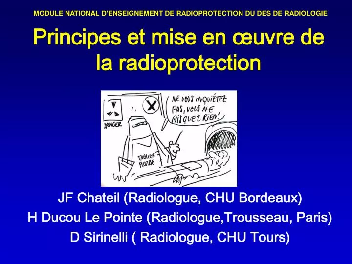 principes et mise en uvre de la radioprotection