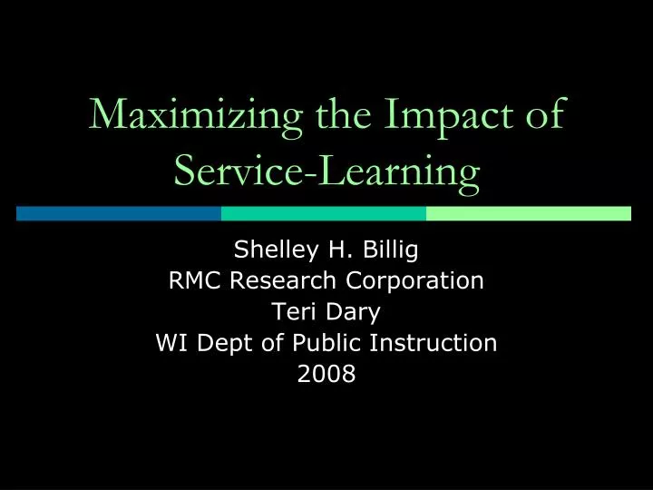 maximizing the impact of service learning