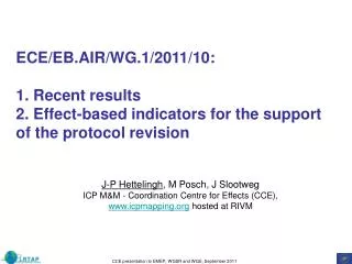 ECE/EB.AIR/WG.1/2011/10: 1. Recent results