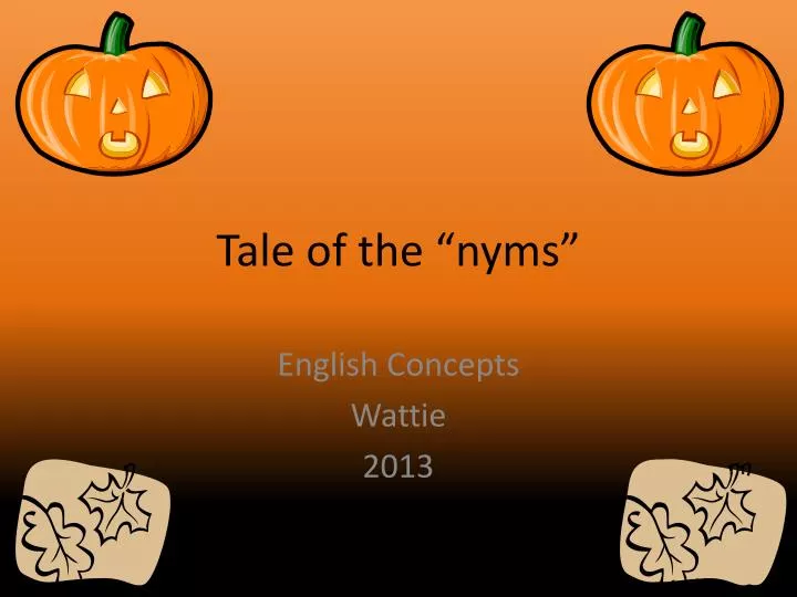 tale of the nyms