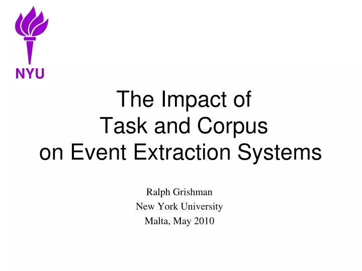 the impact of task and corpus on event extraction systems