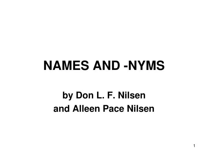 names and nyms