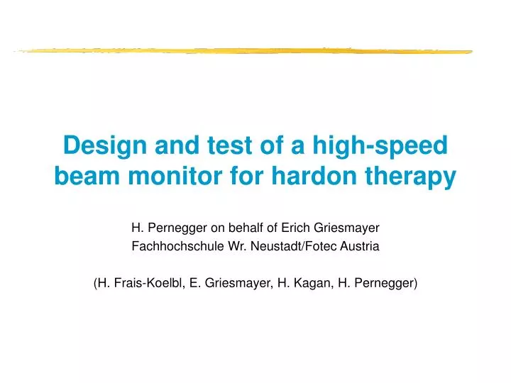 design and test of a high speed beam monitor for hardon therapy