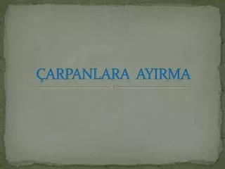 arpanlara ayirma