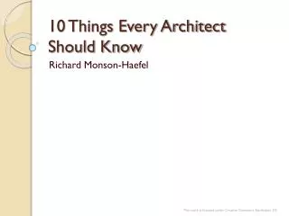 10 Things Every Architect Should Know