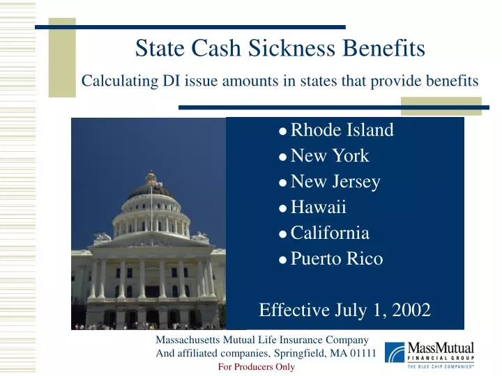 state cash sickness benefits calculating di issue amounts in states that provide benefits