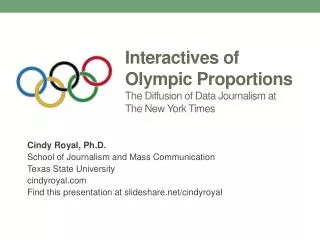 Interactives of Olympic Proportions The Diffusion of Data Journalism at The New York Times