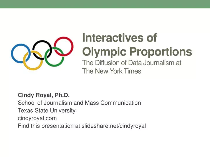 interactives of olympic proportions the diffusion of data journalism at the new york times