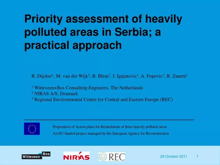 priority assessment of heavily polluted areas in serbia a practical approach