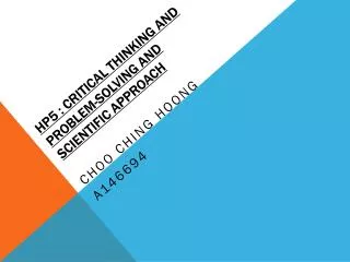 hp5 critical thinking and problem solving and scientific approach