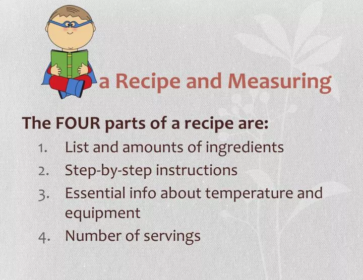 a recipe and measuring