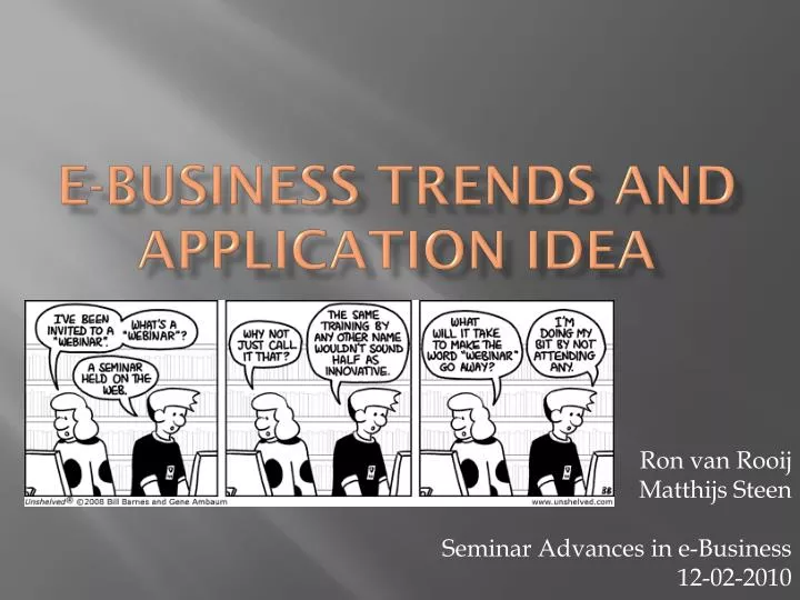 e business trends and application idea