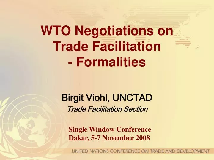 wto negotiations on trade facilitation formalities