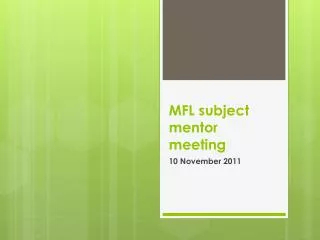 MFL subject mentor meeting