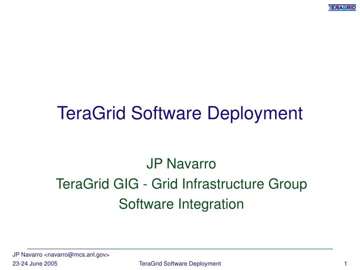 teragrid software deployment