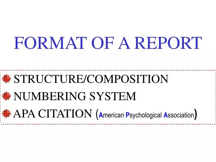format of a report