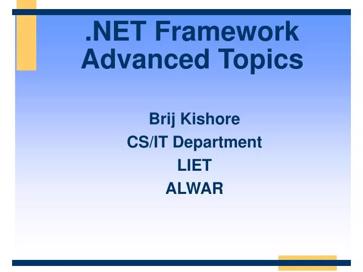net framework advanced topics
