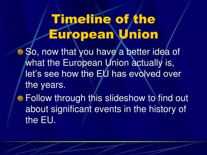 timeline of the european union