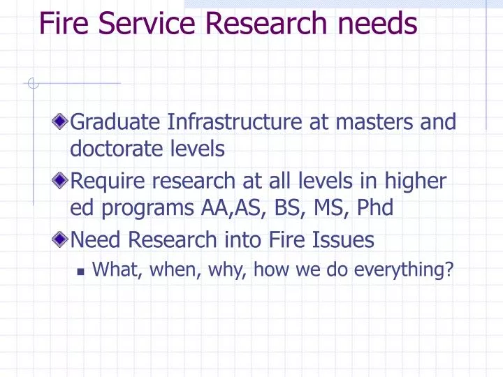 fire service research needs