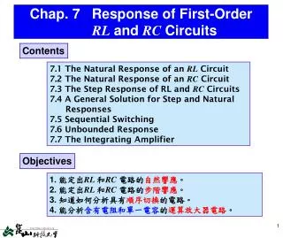 Chap. 7 Response of First-Order RL and RC Circuits