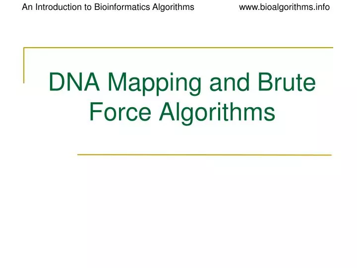 dna mapping and brute force algorithms