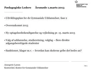 p dagogiske ledere rsm de 1 marts 2013