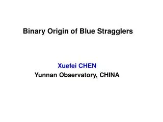 Binary Origin of Blue Stragglers