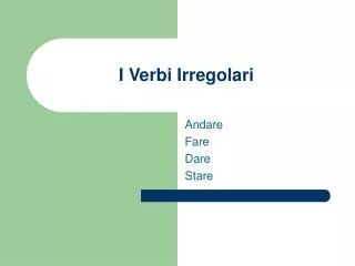 i verbi irregolari