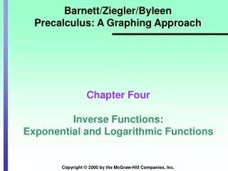 Barnett/Ziegler/Byleen Precalculus: A Graphing Approach
