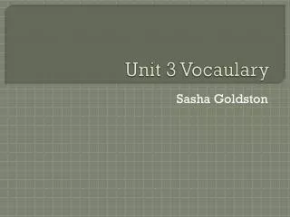 unit 3 vocaulary