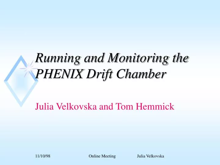 running and monitoring the phenix drift chamber