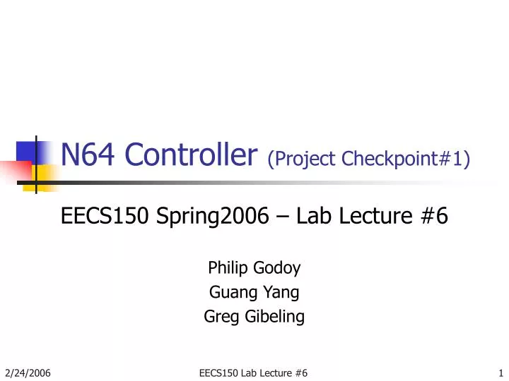 n64 controller project checkpoint 1