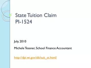 State Tuition Claim PI-1524