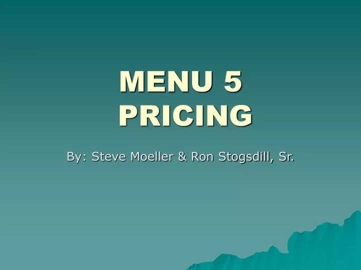 menu 5 pricing
