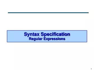 syntax specification regular expressions