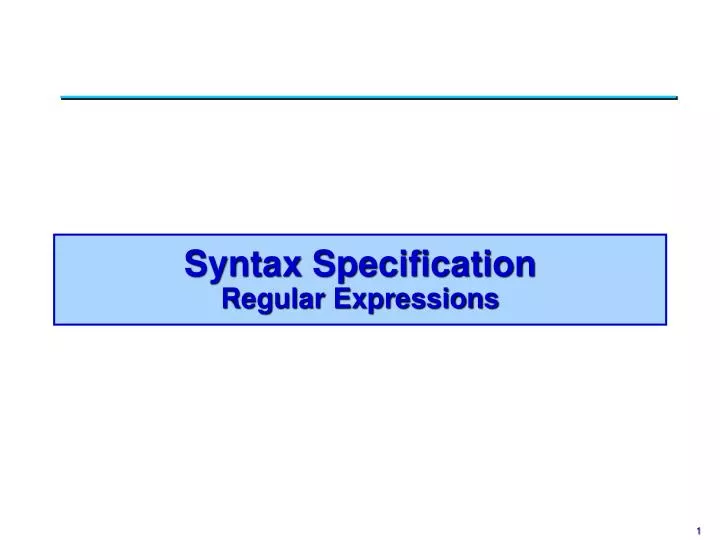 syntax specification regular expressions