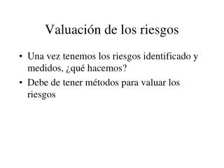 valuaci n de los riesgos