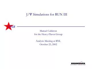J/ ? Simulations for RUN III