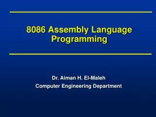 8086 Assembly Language Programming