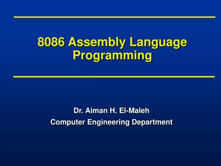 8086 assembly language programming