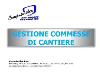 gestione commesse di cantiere