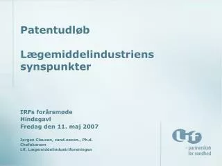 patentudl b l gemiddelindustriens synspunkter