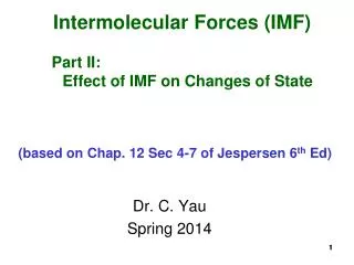 Dr. C. Yau Spring 2014