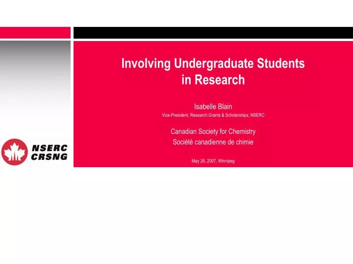 involving undergraduate students in research