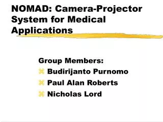NOMAD: Camera-Projector System for Medical Applications