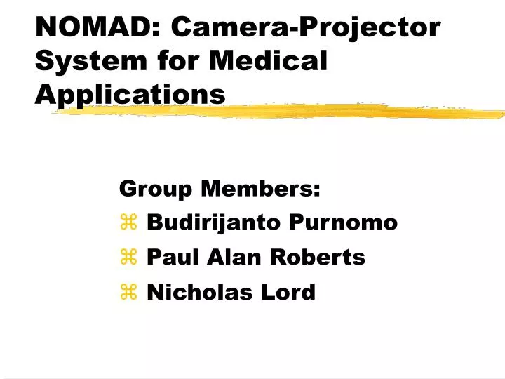 nomad camera projector system for medical applications