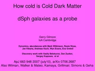 How cold is Cold Dark Matter dSph galaxies as a probe