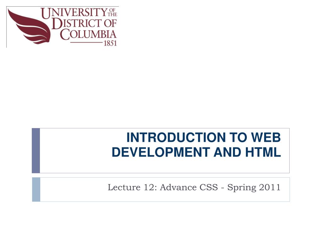 PPT - INTRODUCTION TO WEB DEVELOPMENT AND HTML PowerPoint Presentation ...