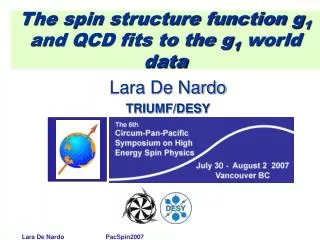 The spin structure function g 1 and QCD fits to the g 1 world data